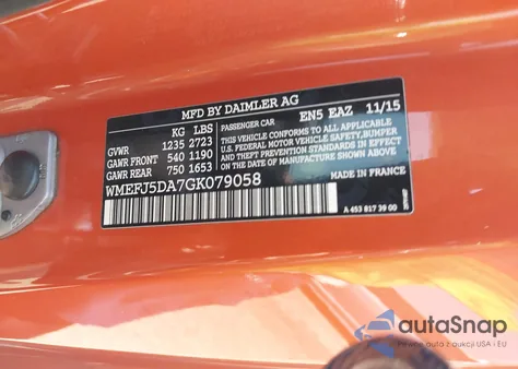 2016 Smart Fortwo Passion/Prime/Proxy/Pure from USA, damaged, VIN WMEFJ5DA7GK079058